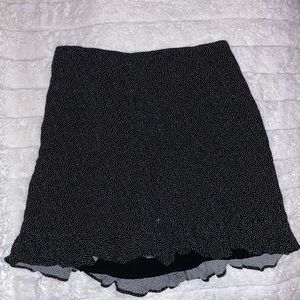 Abercrombie Black Dot Ruffle Hem Mini Skirt